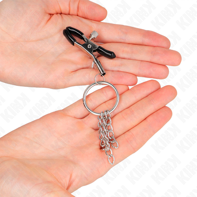KINK – ezüst csiklócsipesz lánccal, 6 cm - Image 3