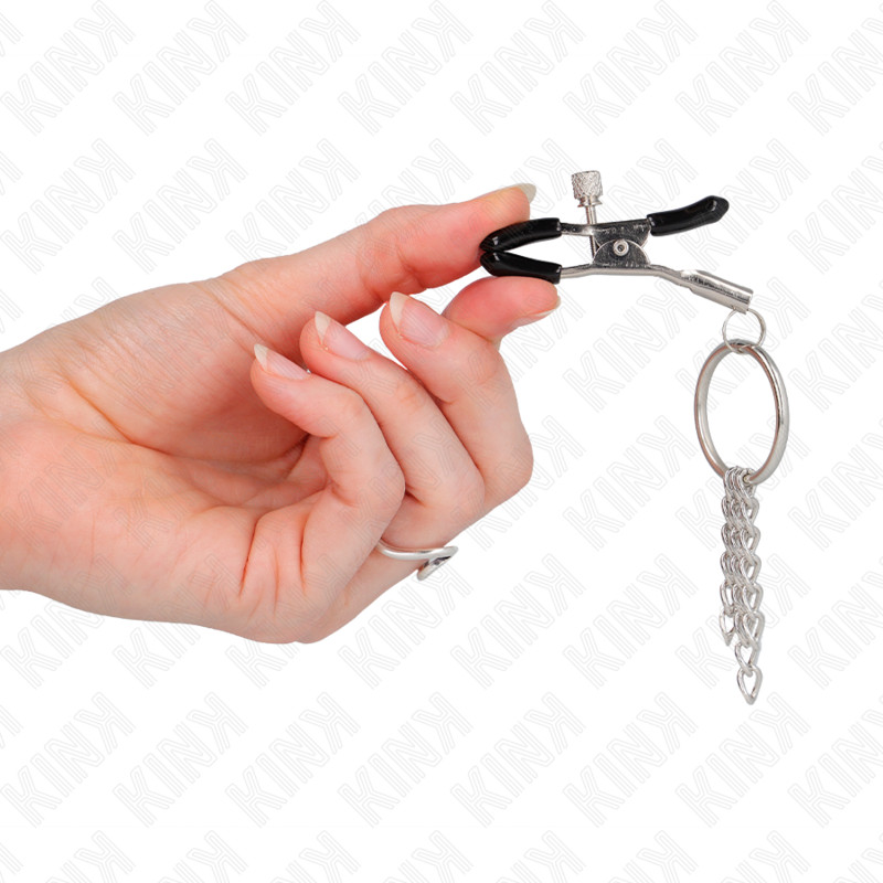 KINK – ezüst csiklócsipesz lánccal, 6 cm - Image 4