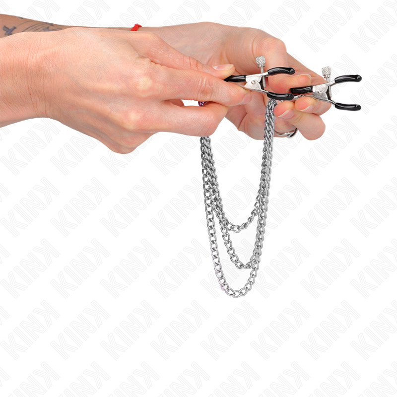 KINK – ezüst mellbimbó csipeszek 3 lánccal - Image 4