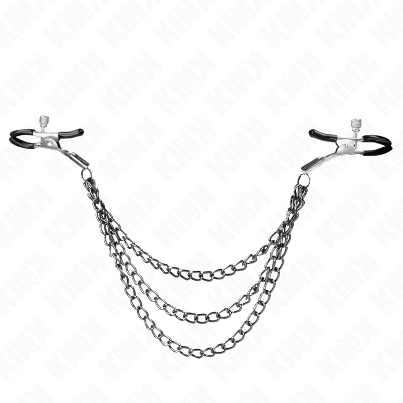 KINK – 3 láncos mellbimbó csipesz, fekete - Image 2