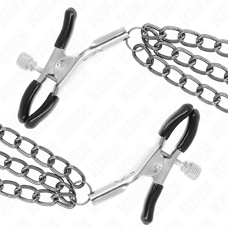 KINK – 3 láncos mellbimbó csipesz, fekete - Image 4