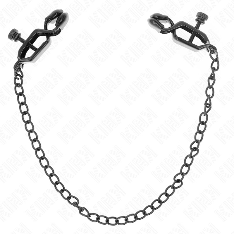 KINK – elegáns mellbimbó csipesz lánc 30 cm fekete