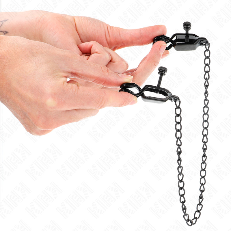 KINK – elegáns mellbimbó csipesz lánc 30 cm fekete - Image 2