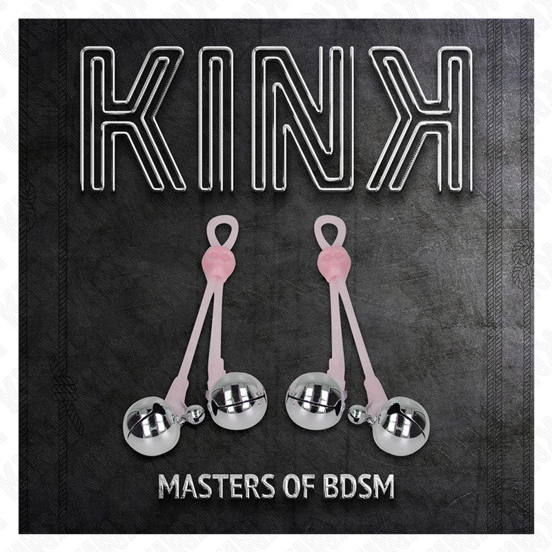 KINK Luminous – állítható csipeszes mellbimbó izgató rózsaszín/szürke - Image 5
