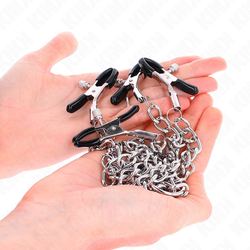 KINK – 4 láncos mellbimbócsipesz 32 cm-es láncokkal - Image 2