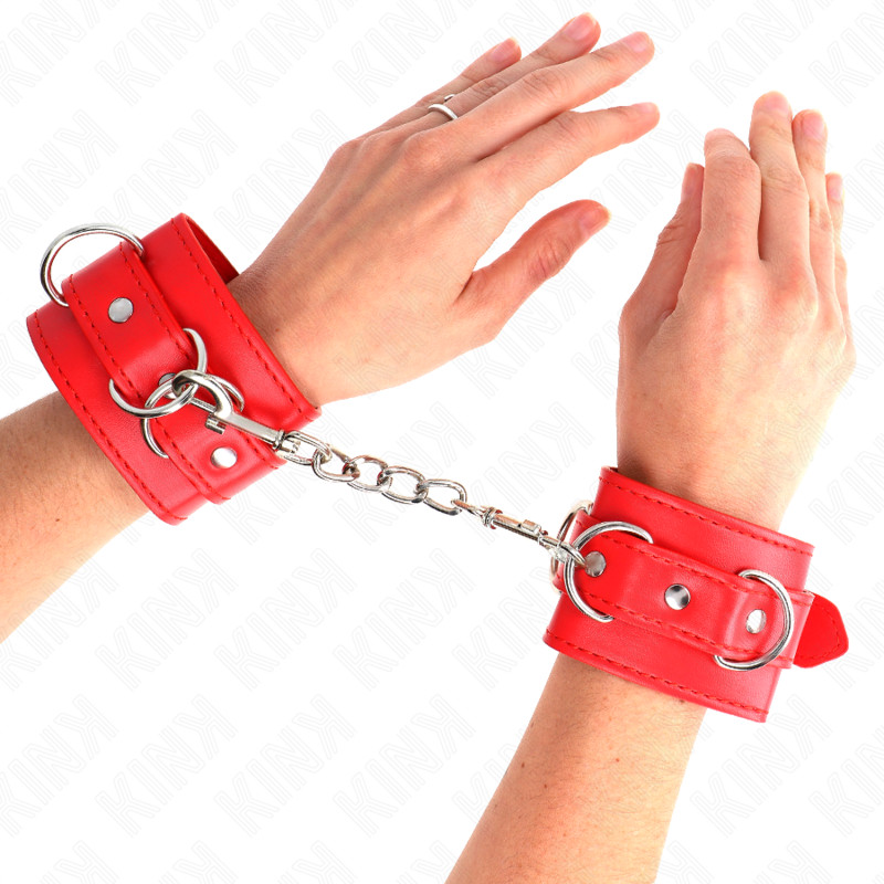 KINK – állítható csukló kötöző pántok, piros - Image 4