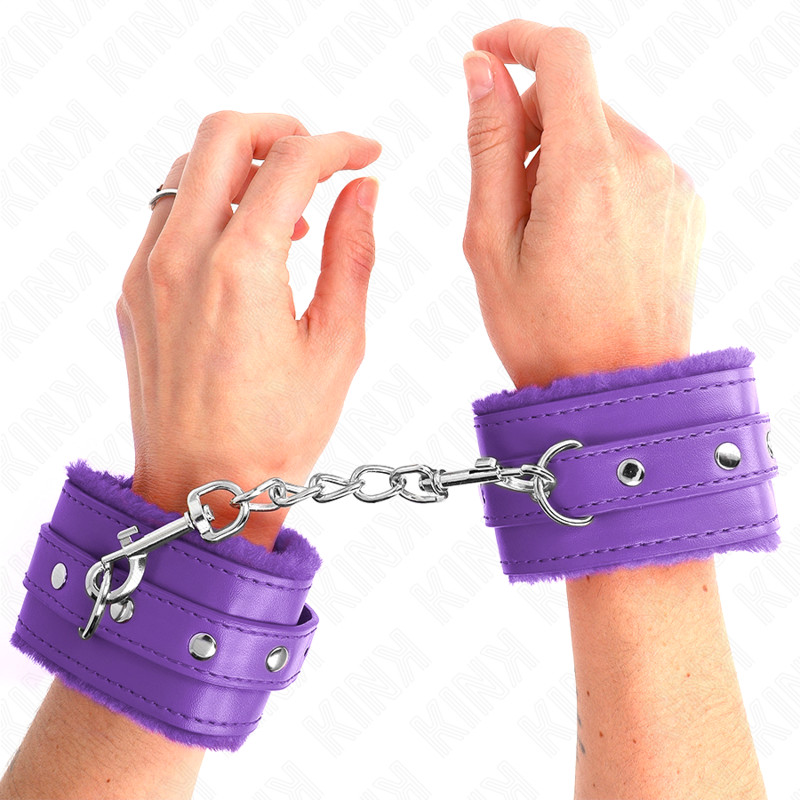 KINK - prémium szőrme bélésű csuklóbilincsek lila - Image 4