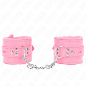 KINK – állítható, prémium pink szőrös csuklóbilincsek