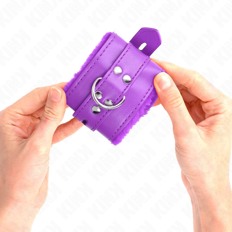KINK - Prémium szőrme bőr kézfogó lila színben, állítható - Image 3