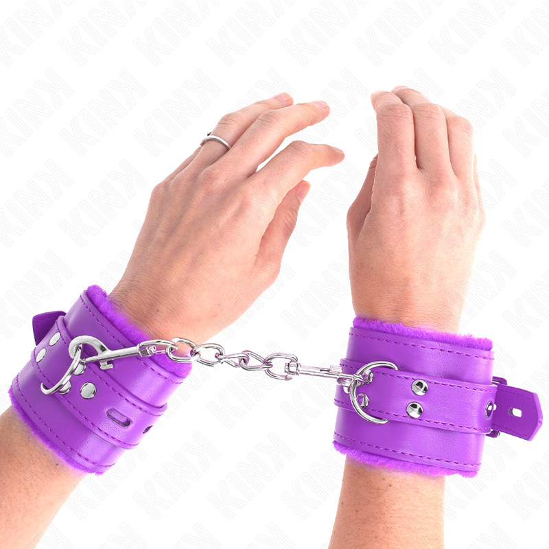 KINK - Prémium szőrme bőr kézfogó lila színben, állítható - Image 4