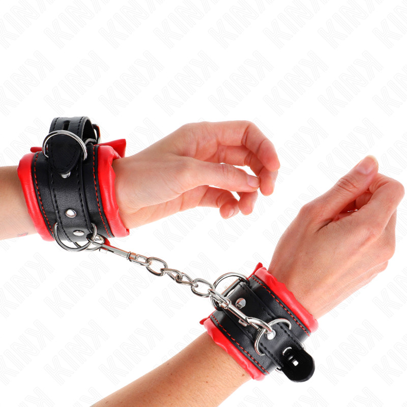 KINK - állítható csuklókötöző piros szőrrel - Image 4