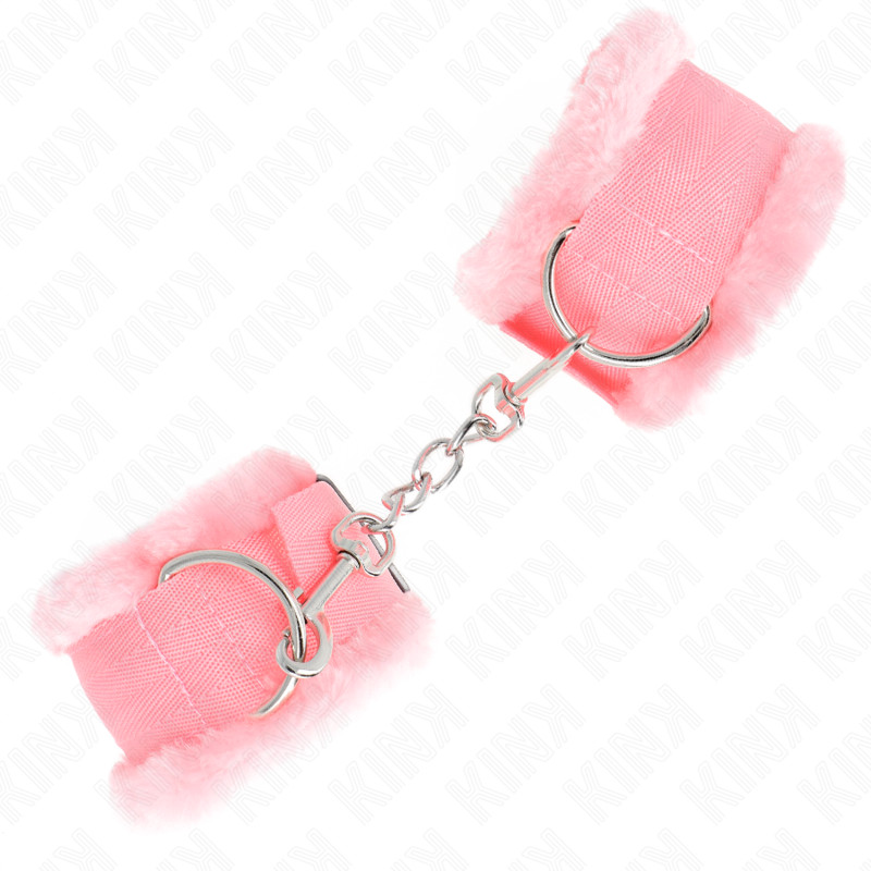 KINK – állítható rózsaszín csuklókötöző prémium bőrrel - Image 2