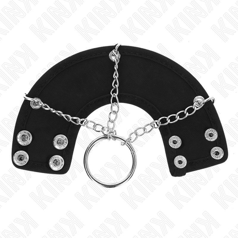 KINK - fém péniszgyűrű bőrövet tartalmazó lánccal - Image 3