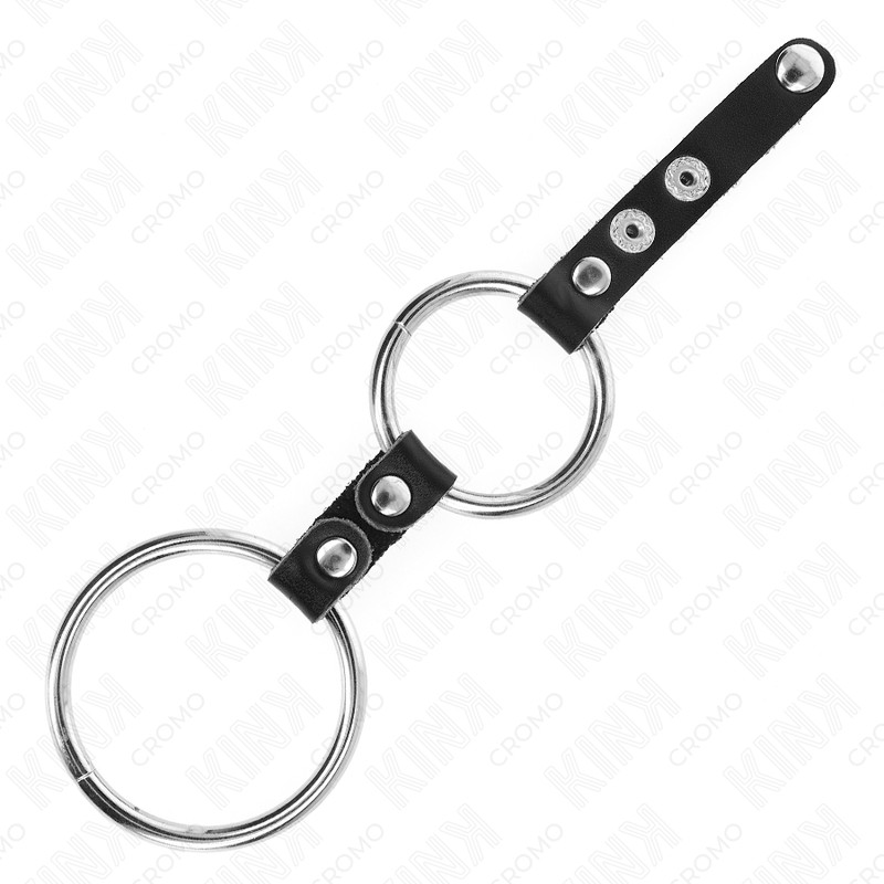 KINK - bőr összekapcsolt dupla péniszgyűrű 3,8-5 cm - Image 3