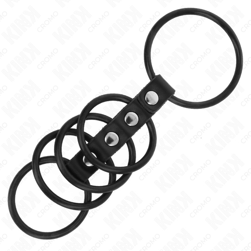 KINK – bőrrel összekötött szilikon péniszgyűrűk (5 db) - Image 3