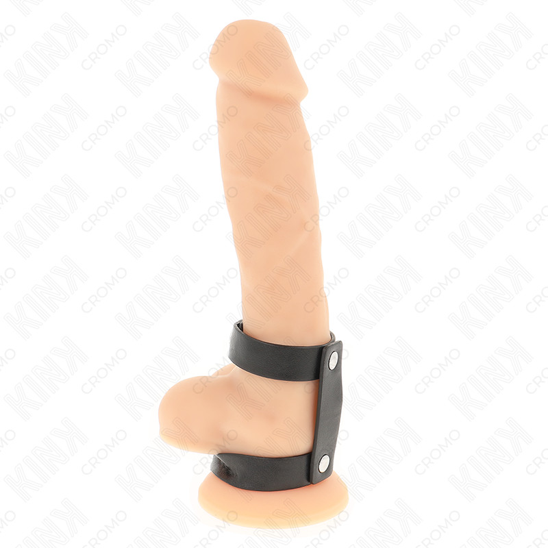 KINK - állítható dupla bőrszíj péniszgyűrű - Image 2