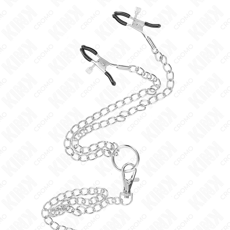 KINK – prémium fémből készült péniszgyűrű lánccal és csipeszekkel - Image 4