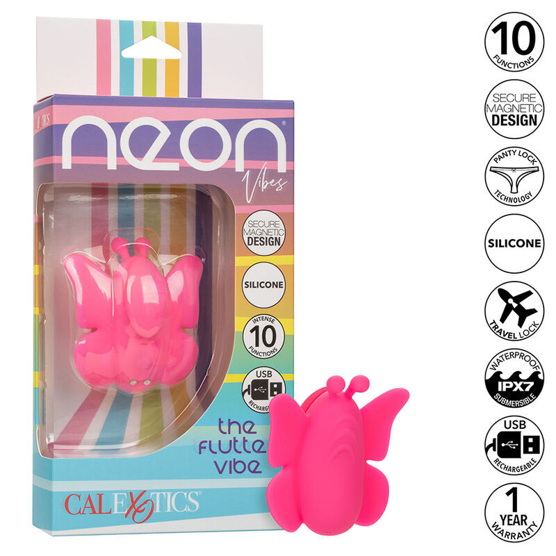 CALEXOTICS – Neon Vibes Flutter – érzéki vibráló izgató rózsaszínben - Image 2