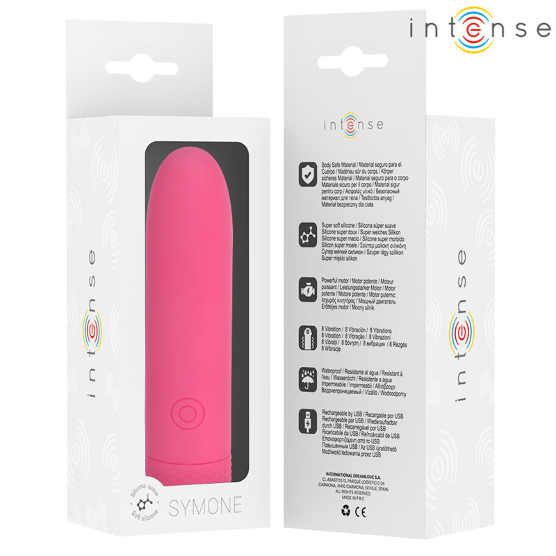 INTENSE Symone – újratölthető vibráló golyó, 8 rezgés, rózsaszín - Image 7