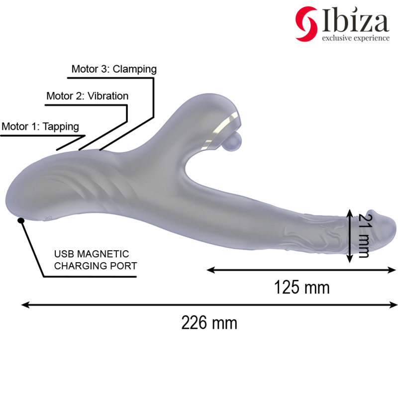 IBIZA - Két sárkány páros vibrátor fekete színben - Image 4
