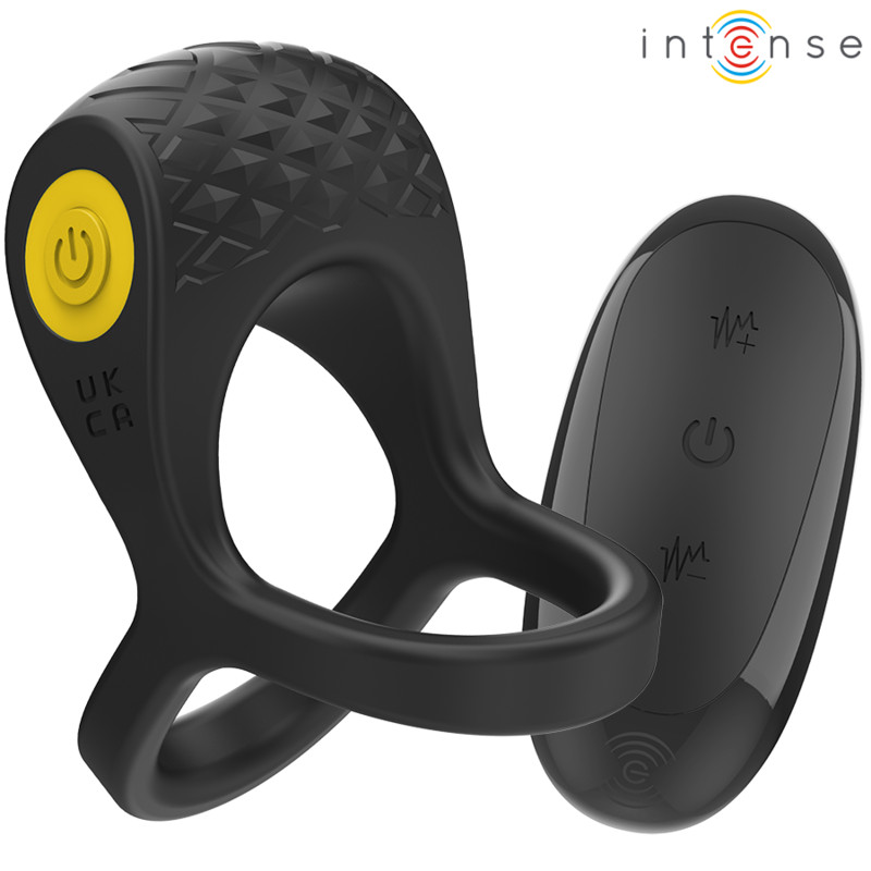 INTENSE - Fekete duplagyűrű vibrátor 10 rezgésvariációval - Image 2