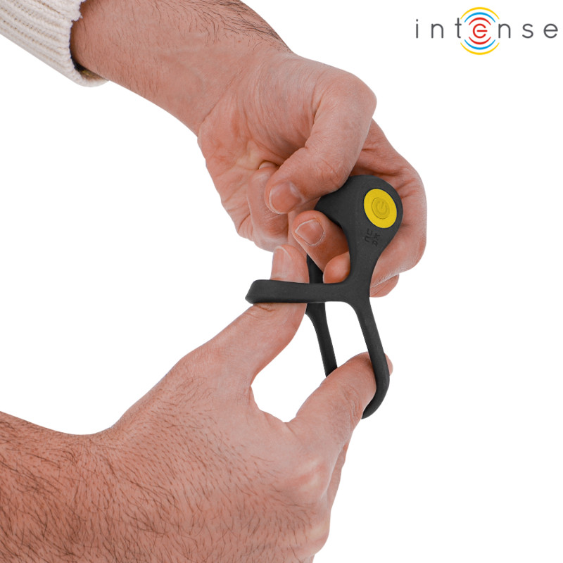 INTENSE - Fekete duplagyűrű vibrátor 10 rezgésvariációval - Image 5