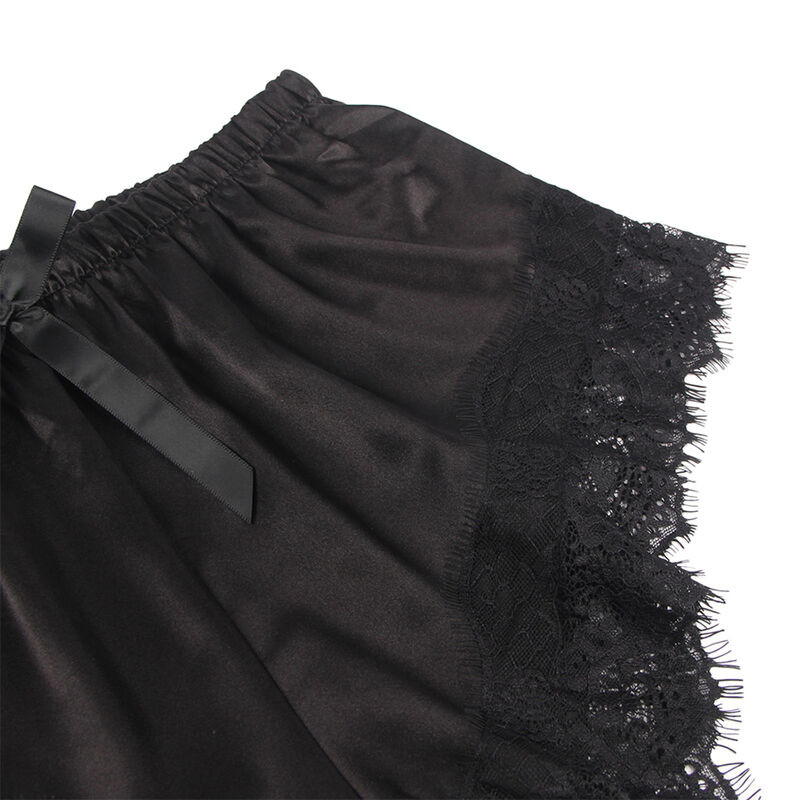 SUBBLIME – elegáns selyem hálóing csipkebrébellel Fekete S/M - Image 6