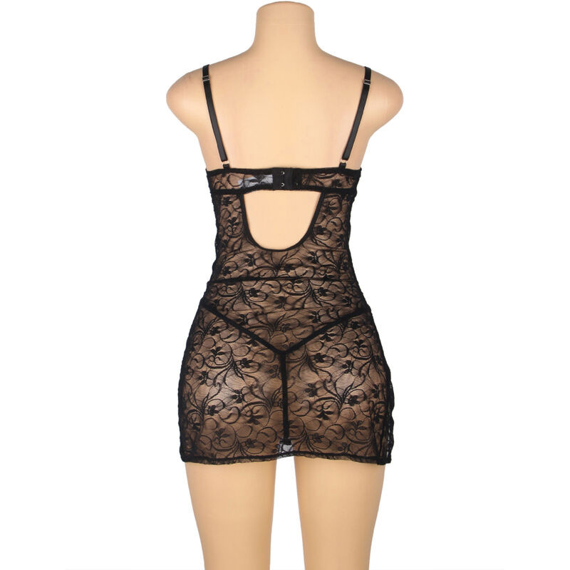 SUBBLIME – állítható pántos csipkebaby doll fekete S/M - Image 7