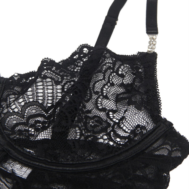 SUBBLIME – állítható pántos csipkebaby doll fekete S/M - Image 8