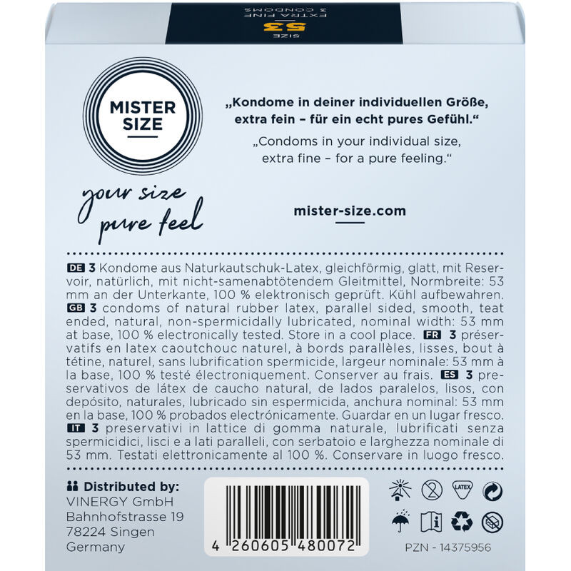 Mister Size - Prémium óvszer M méret (53 mm, 3 db) - Image 3