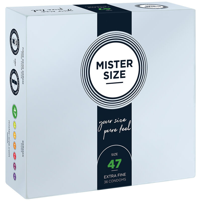 Mister Size - prémium XS óvszerek, 47 mm, 36 db
