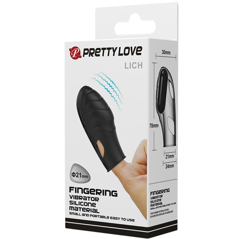 PRETTY LOVE - szilikon ujjvibrátor, elegáns fekete színben - Image 9