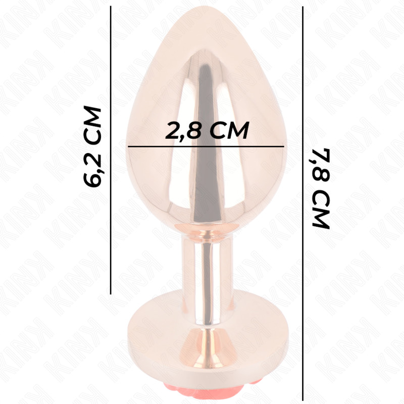 KINK – elegáns piros rózsás anális dildó rose gold színben - Image 4