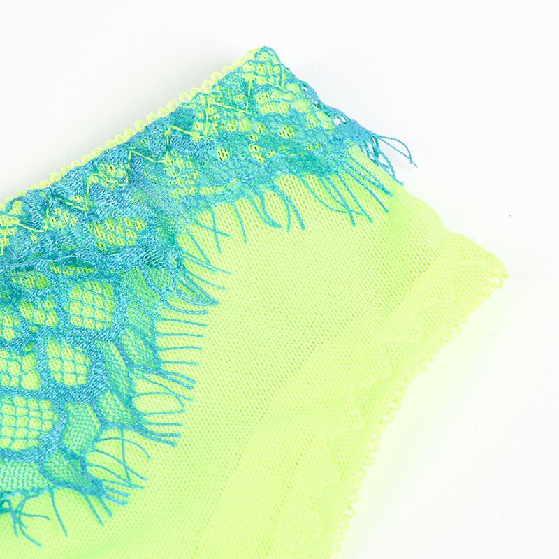 SUBBLIME – csipkés zöld-kék melltartó és harisnyakötő szett L/XL - Image 9