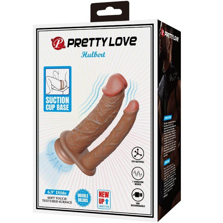PRETTY LOVE Hulbert – vibráló, dupla realisztikus dildó - Image 8