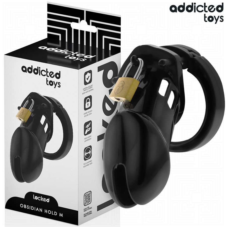 ADDICTED TOYS LOCKED - obsidian pénisz ketrec M méret