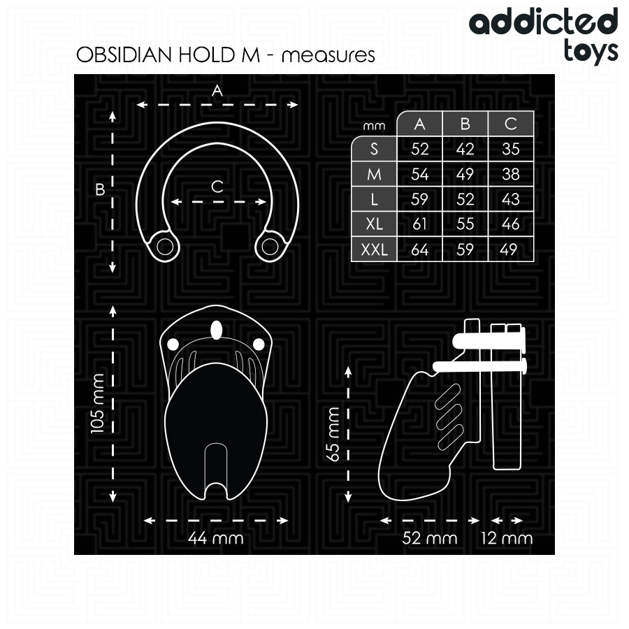 ADDICTED TOYS LOCKED - obsidian pénisz ketrec M méret - Image 4