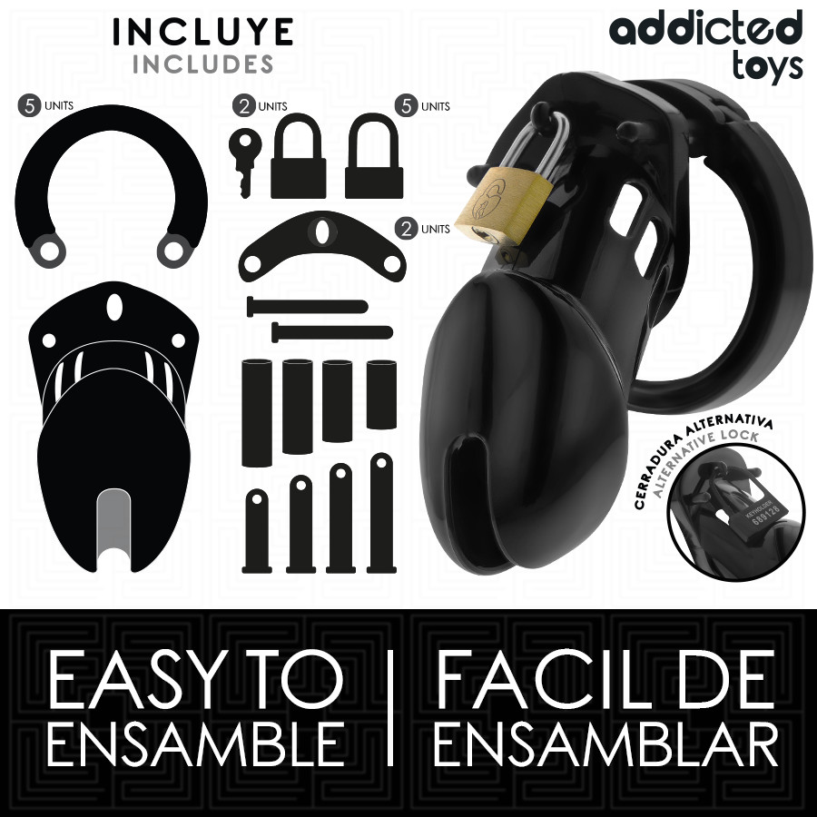 ADDICTED TOYS LOCKED - obsidian pénisz ketrec M méret - Image 5