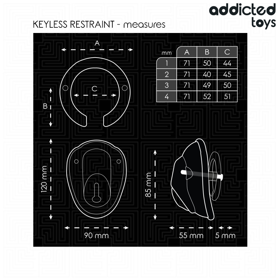 ADDICTED TOYS LOCKED – kulcs nélküli pénisz ketrec 11,5 cm - Image 5