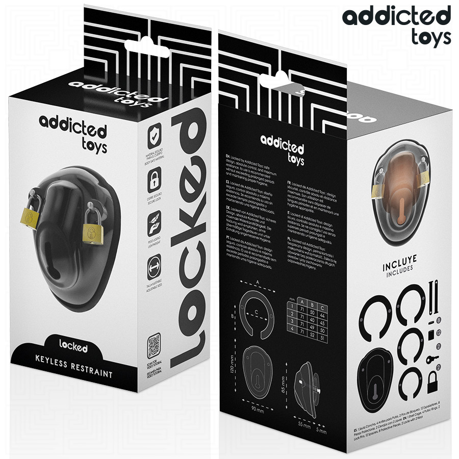 ADDICTED TOYS LOCKED – kulcs nélküli pénisz ketrec 11,5 cm - Image 6