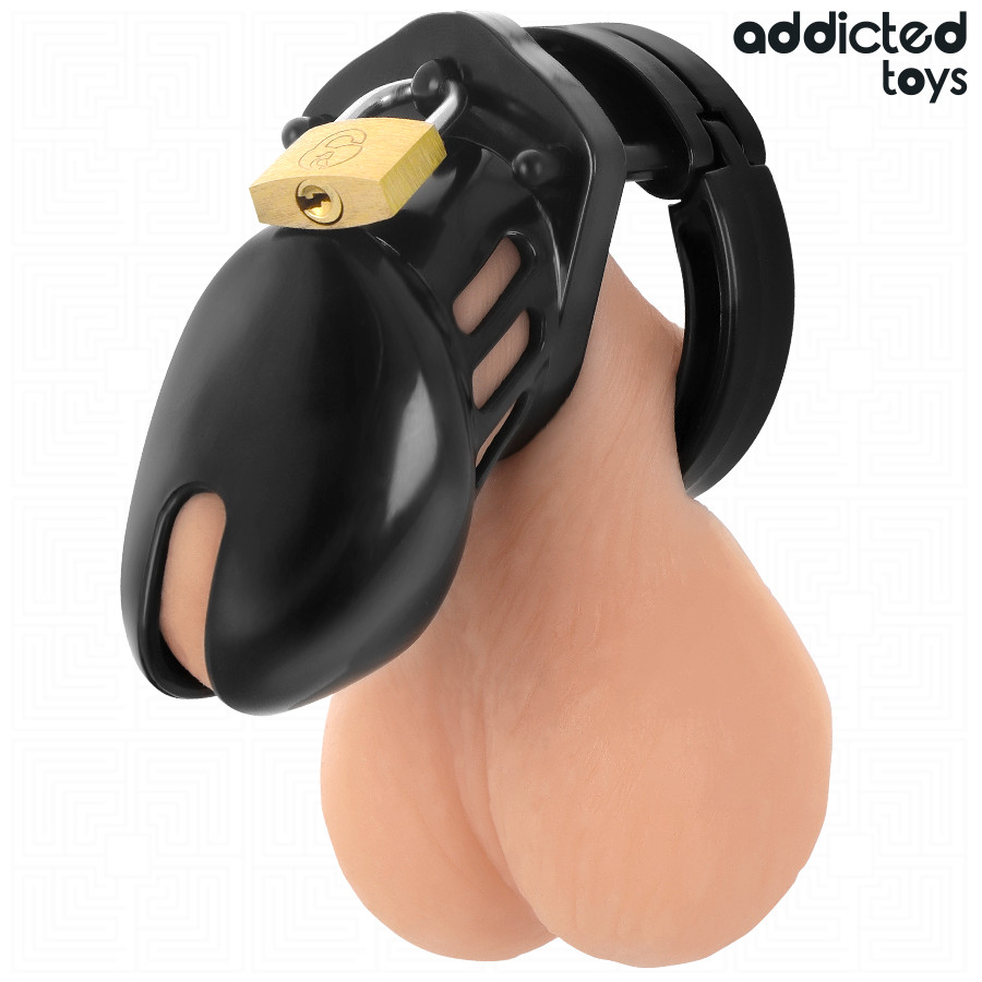 ADDICTED TOYS LOCKED - obsidián pénisz ketrec (S méret) - Image 3