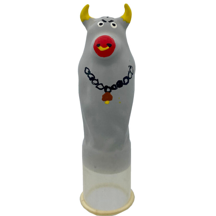 CONDOMERIE - Kézzelfestett XL szürke bika óvszer - Image 2