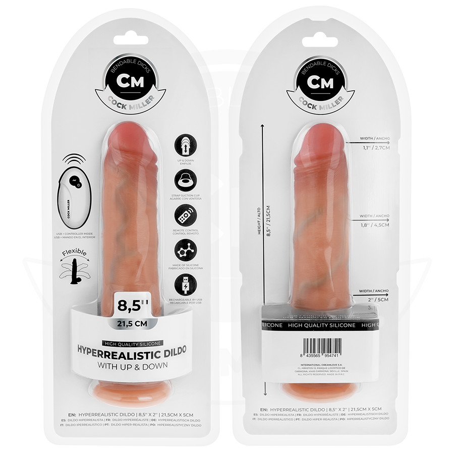 COCK MILLER – hiperrealisztikus dildó távirányítóval, 21,5 cm - Image 7