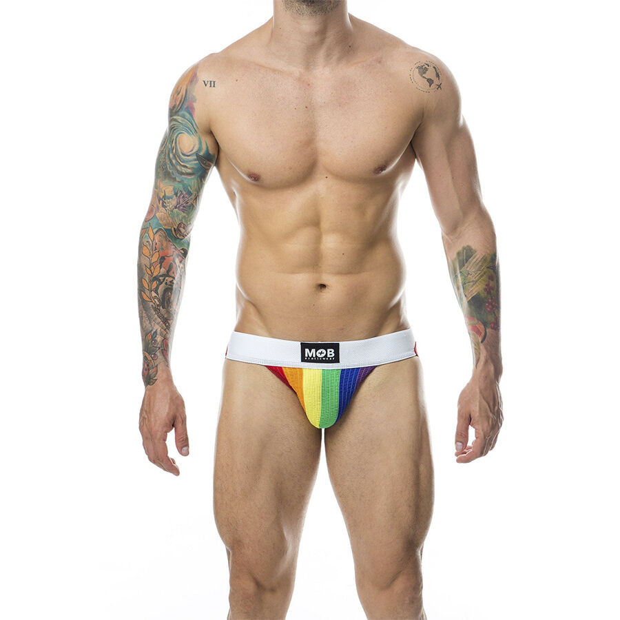 MOB Classic Rainbow – színes jockstrap (L méret)