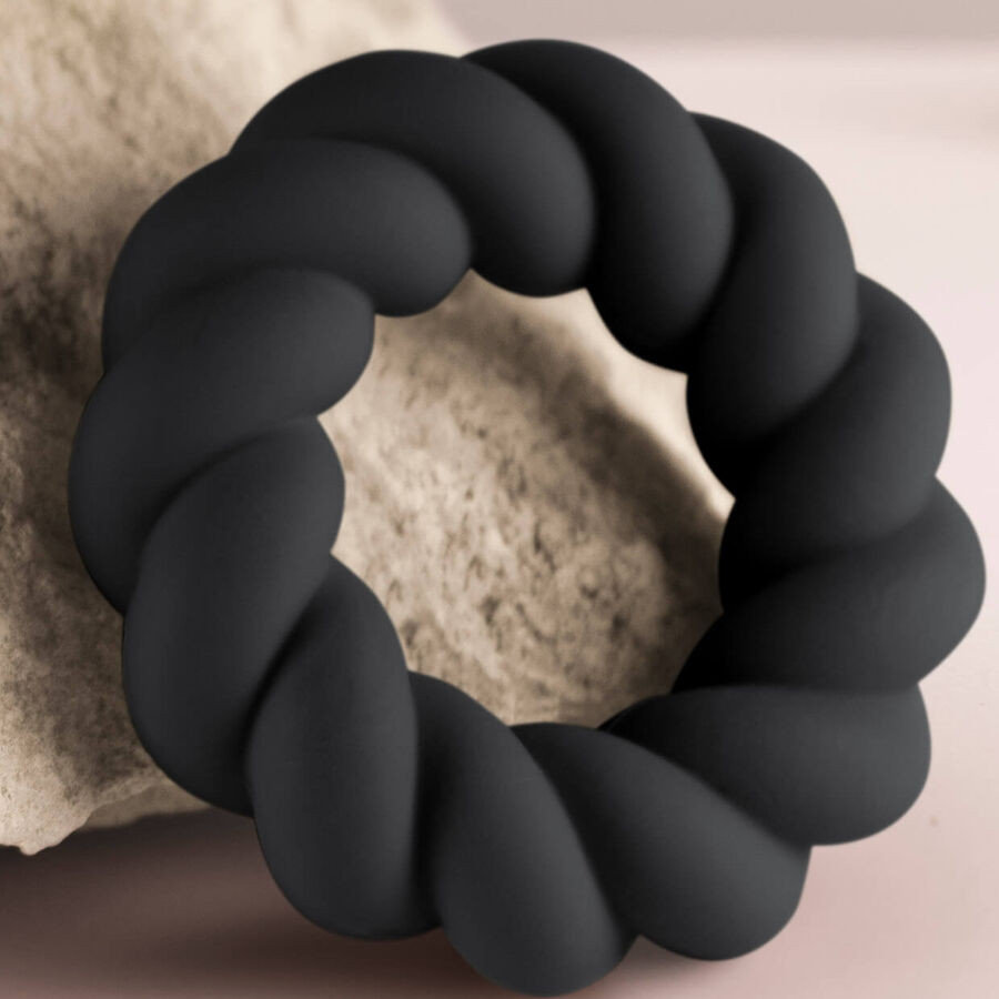 Rocks-Off Twist Black – szilikon maszturbáló gyűrű - Image 5