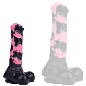 Hurulf Dildo – prémium fekete-rózsaszín 18 cm-es anális zselé