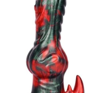 Akorix – prémium fekete-piros dildó 17 x 6 cm