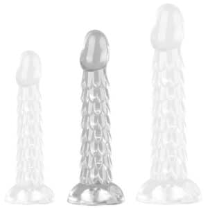 Prémium átlátszó dildo – Scales Mush, 17 x 4 cm