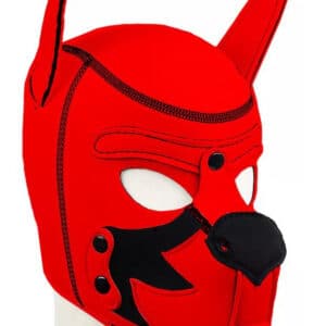 Puppy Fox – piros-fekete neoprén maszk érzéki játékokhoz