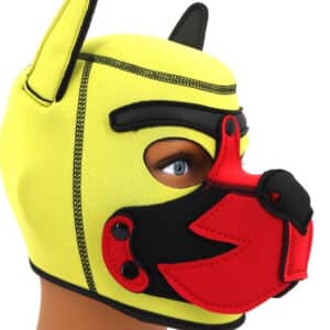 Puppy Fox – neopréna maszk sárga-piros színben